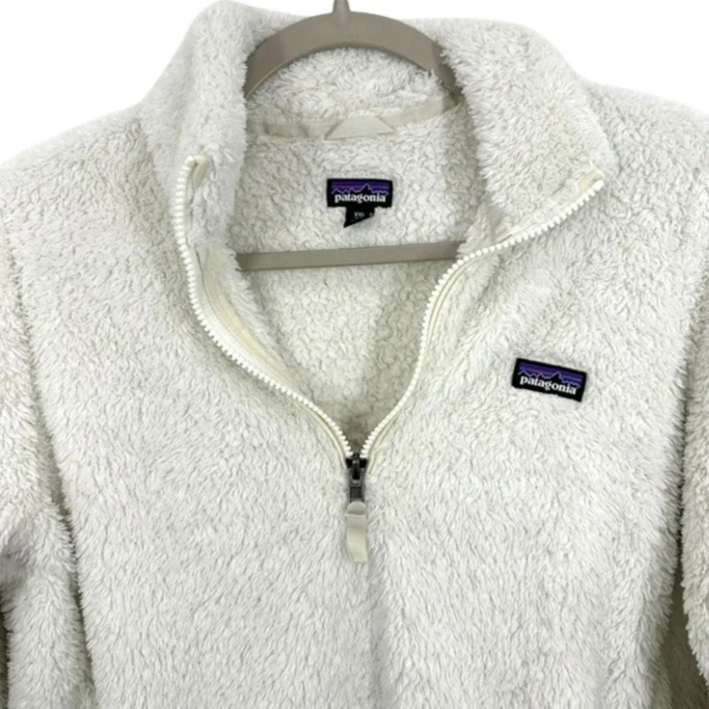 Patagonia Girls' XXL Fleece Pullover Jacket Ivory White Cozy Casual Fall Staple